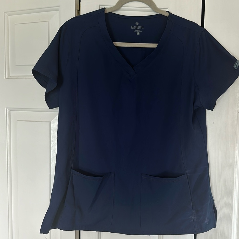 Med Couture Insight Scrub Top Navy Size L